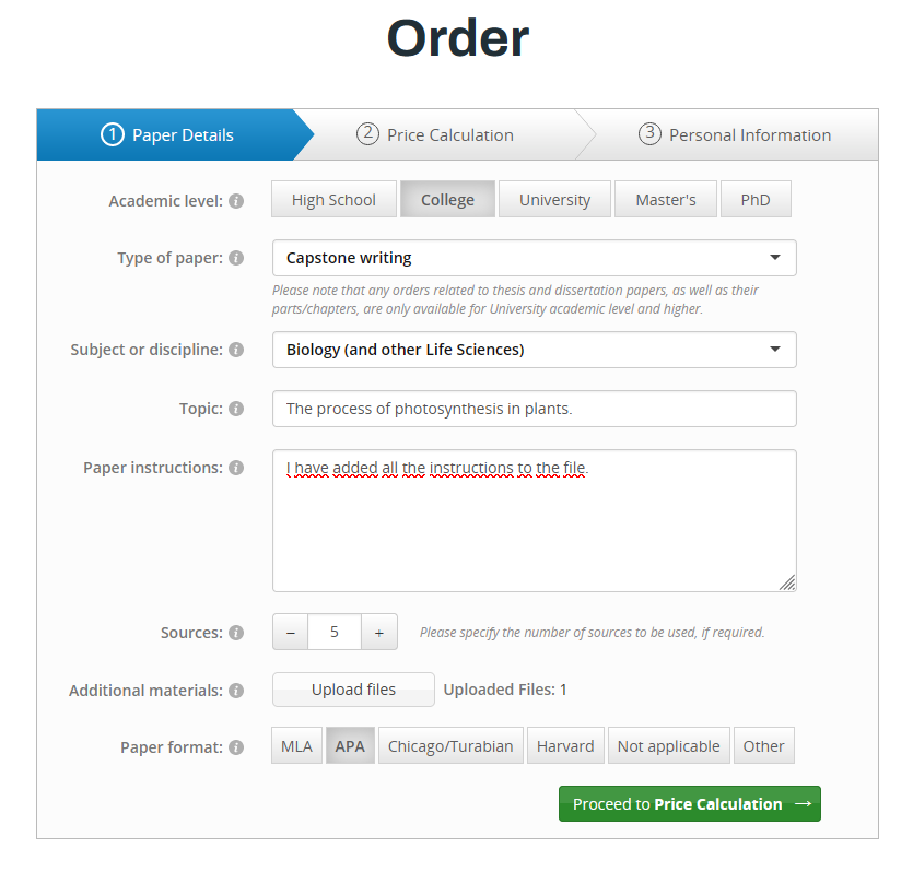 Writemycapstone.com Order Form