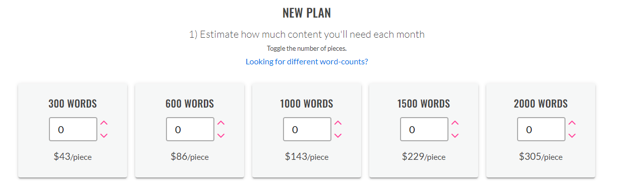 Verblio.com offers a variety of pricing plans
