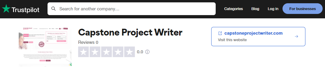 Capstoneprojectwriter.com doesn't have reviews on Trustpilot.