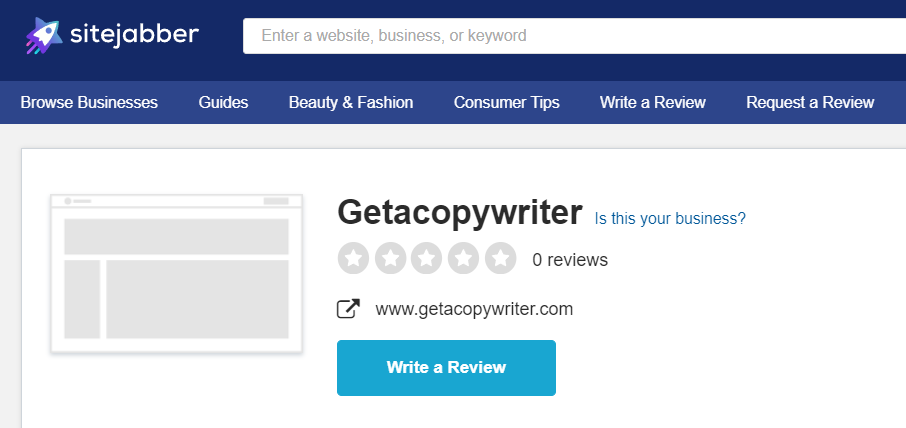 Getacopywriter.com reviews on SiteJabber.