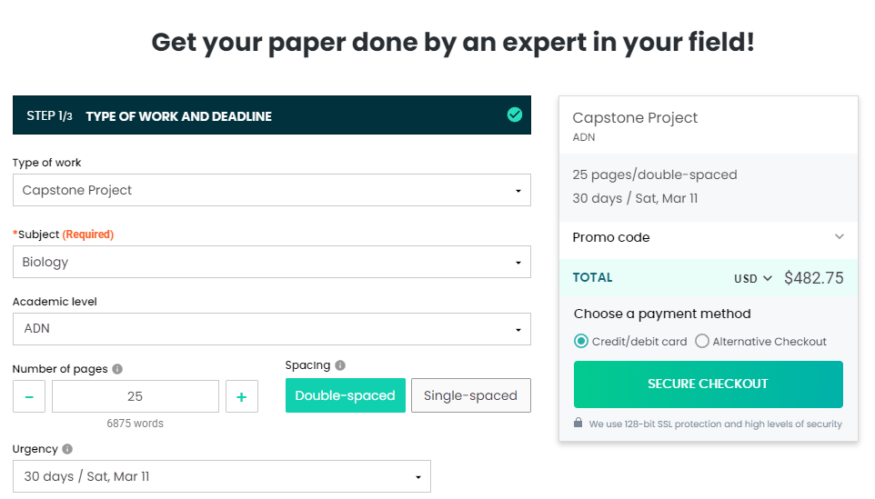 Nursingcapstone.net Order Form