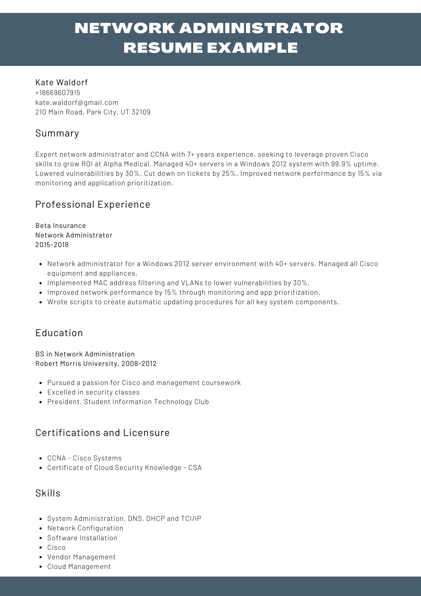 IT Resume Sample