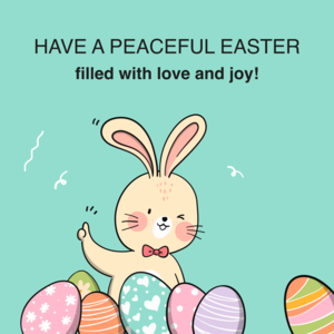 Peaceful Easter greetings with 12% off